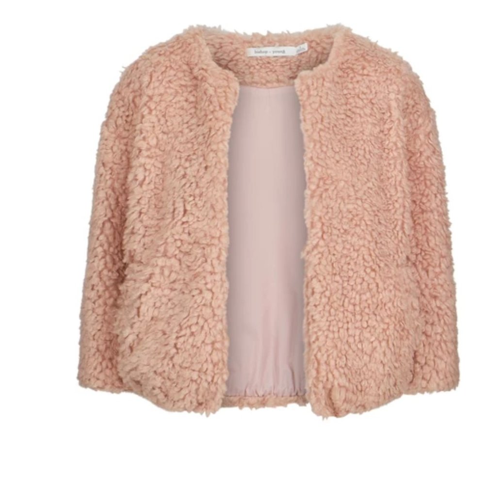 Bishop & Young Dark Dusty Rose Faux Fur Coat
